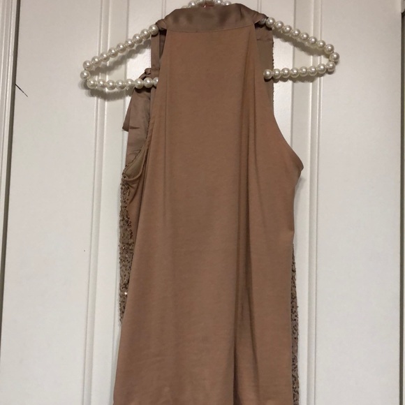 Ann Taylor Rose Gold sequin halter blouse - Picture 4 of 7